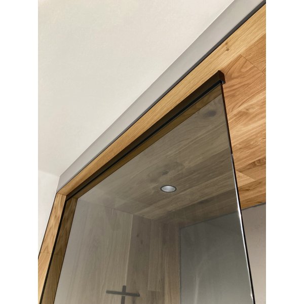 ARCHITEX sada pro neviditelné uchycení skla, podlaha-stěna-strop, 1615x2600mm, černá mat