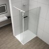ESCA WHITE MATT sprchová zástěna s instalací ke stěně 1500mm a přídavným panelem 585mm, čiré sklo