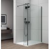 ESCA BLACK MATT sprchová zástěna s instalací ke stěně 1200mm a přídavným panelem 485mm, čiré sklo