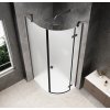 GLOBE GUN METAL čtvrtkruhový sprchový kout 900x1000mm, matné sklo, pravé