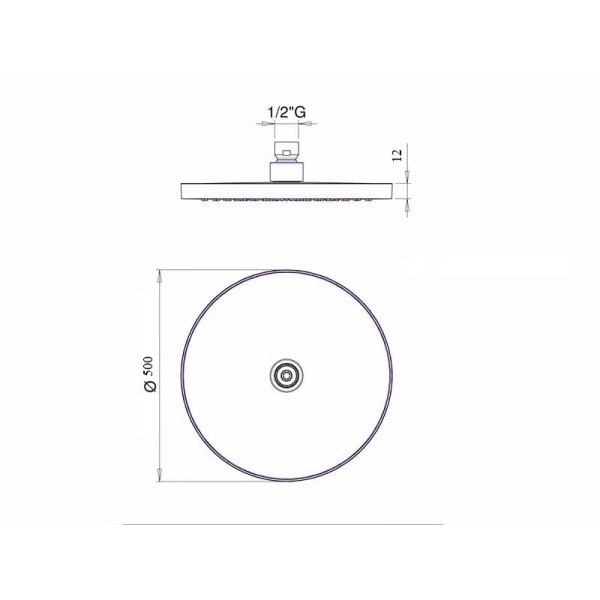 Sprcha kulatá Ø50 cm
