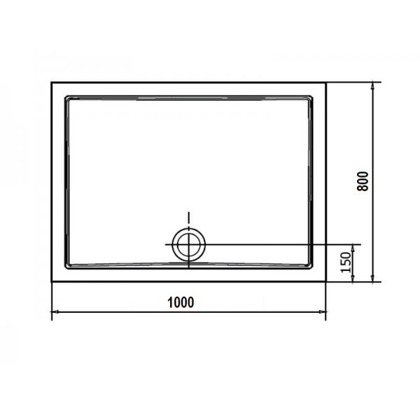 KARIA sprchová vanička z litého mramoru, obdélník 100x80cm, bílá