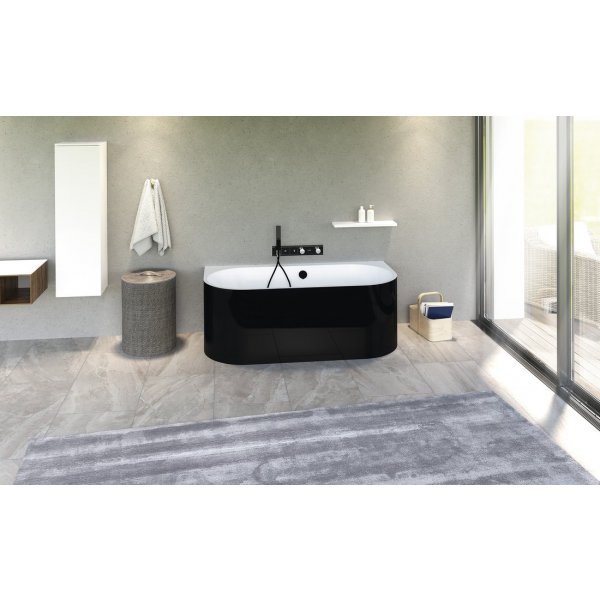 ASTRA DL MONOLITH nástěnná stojící vana 160x75x60cm, bílá/černá