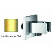 Vyústění sprchy hranaté KARTÁČOVANÉ ZLATO s držákem sprchy