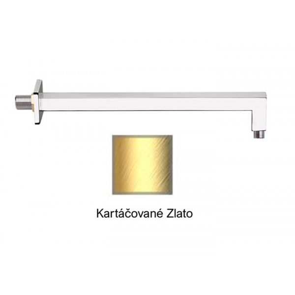 Sprchové ramínko KARTÁČOVANÉ ZLATO hranaté 30 cm