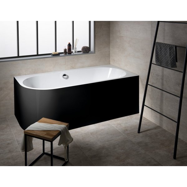ASTRA R MONOLITH asymetrická vana 160x75x60cm, bílá/černá