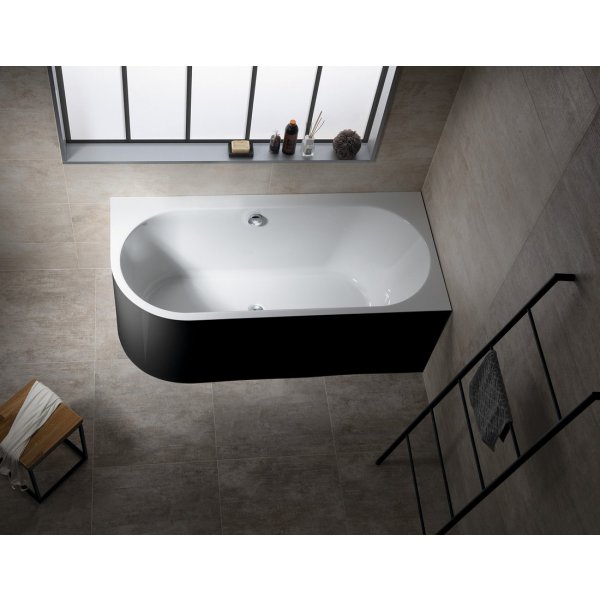 ASTRA R MONOLITH asymetrická vana 160x75x60cm, bílá/černá