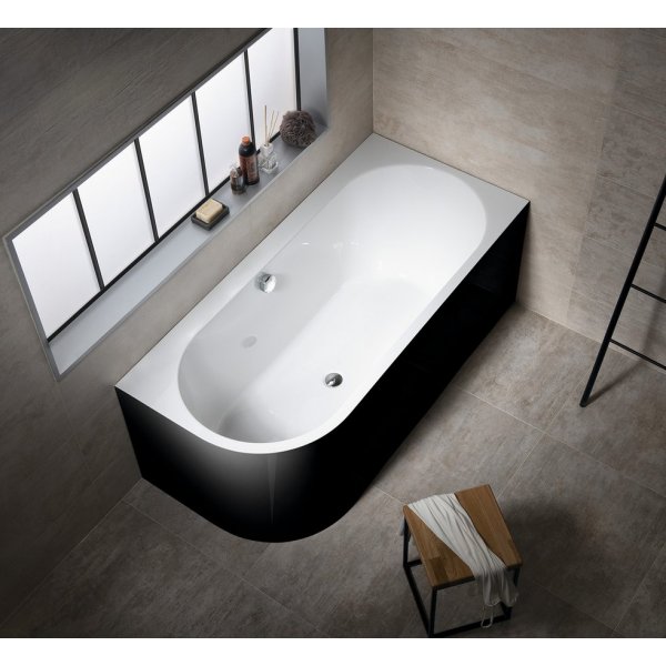 ASTRA R MONOLITH asymetrická vana 160x75x60cm, bílá/černá