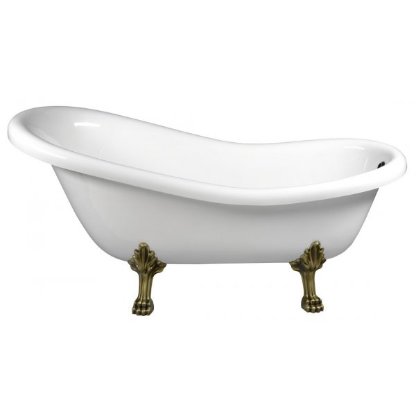 RETRO volně stojící vana 158x76x71cm, nohy bronz, bílá
