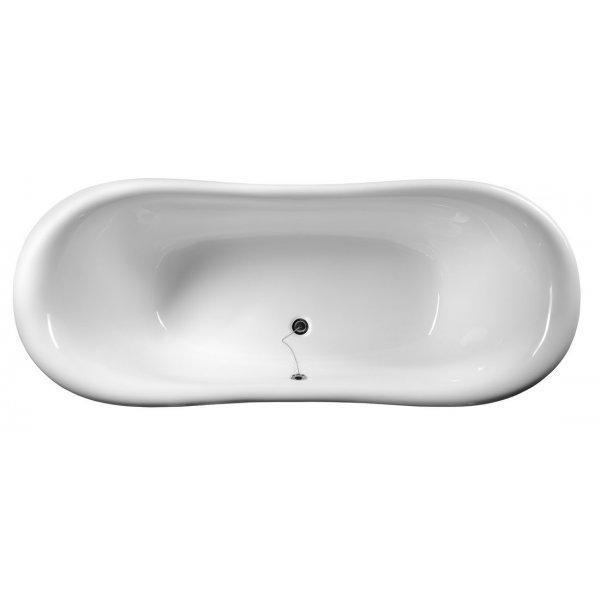 CHARLESTON volně stojící vana 188x83x69cm, nohy chrom mat, bílá