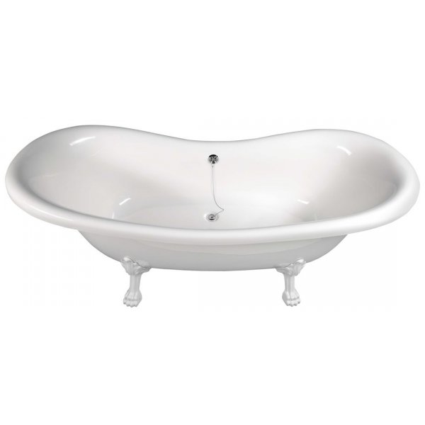 CHARLESTON volně stojící vana 188x83x69cm, nohy bílé, bílá