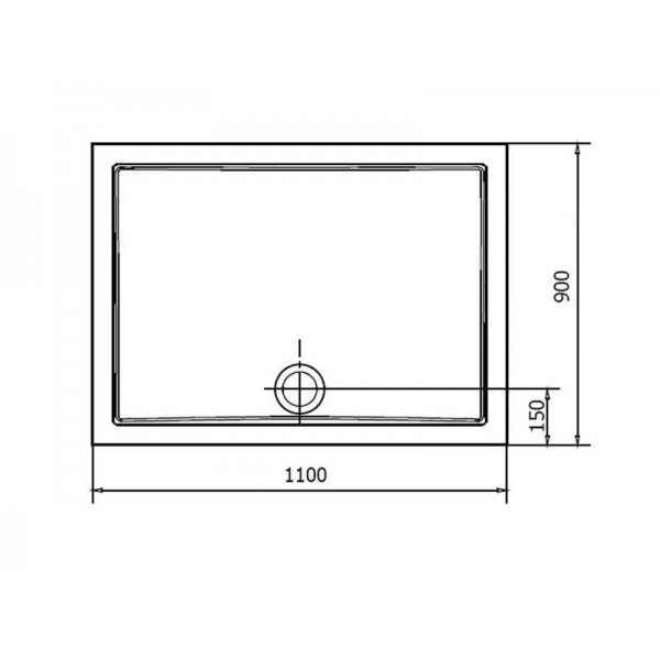KARIA sprchová vanička z litého mramoru, obdélník 110x90cm, bílá
