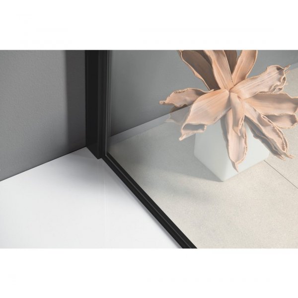 MODULAR SHOWER BLACK jednodílná zástěna pevná k instalaci na zeď, 800 mm