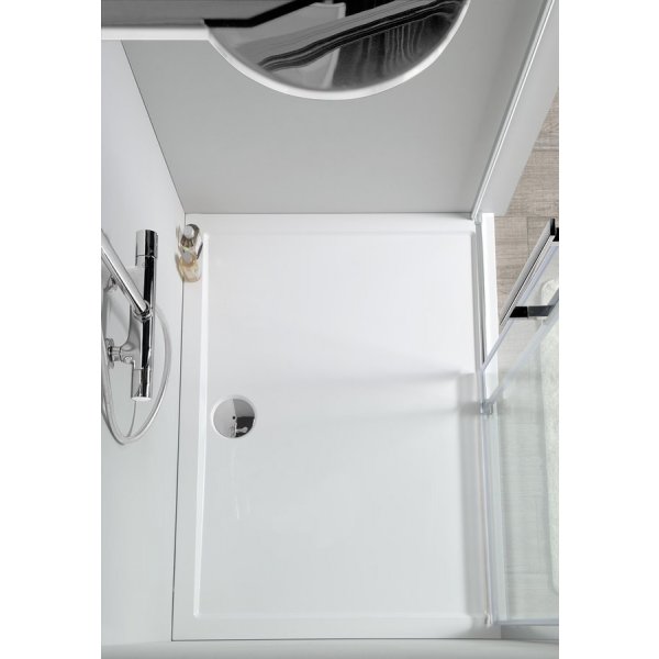 KARIA sprchová vanička z litého mramoru, obdélník 100x70cm, bílá