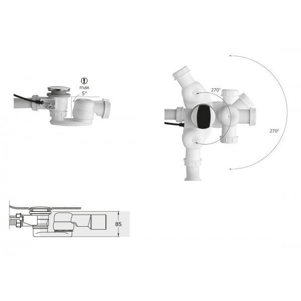 Sifon 6/4", výška 42mm, DN40