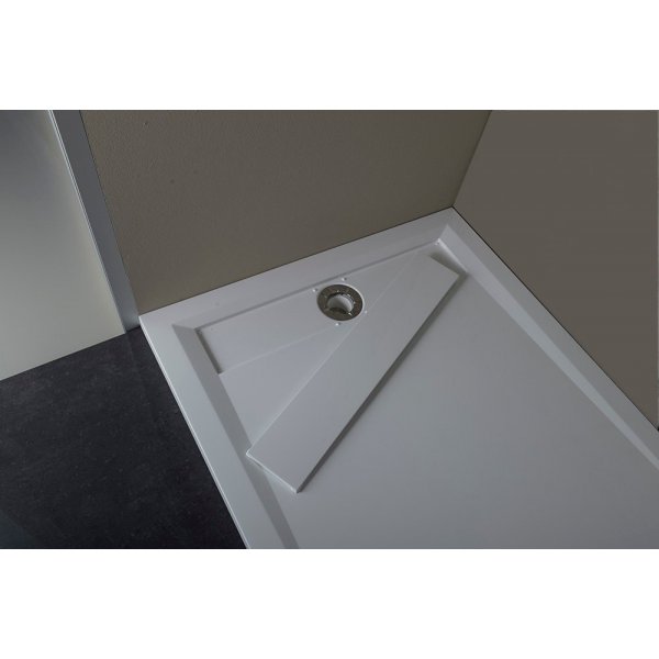 ARENA sprchová vanička z litého mramoru se záklopem, čtverec 90x90cm, bílá