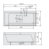 MARLENE L MONOLITH obdélníková vana 165x75x63 cm, do levého rohu