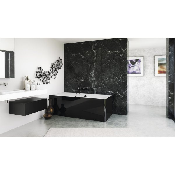 MARLENE CURVE L MONOLITH obdélníková vana 195x85x63cm, bílá/černá
