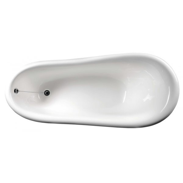 RETRO volně stojící vana 158x76x71cm, nohy bílé, černá/bílá