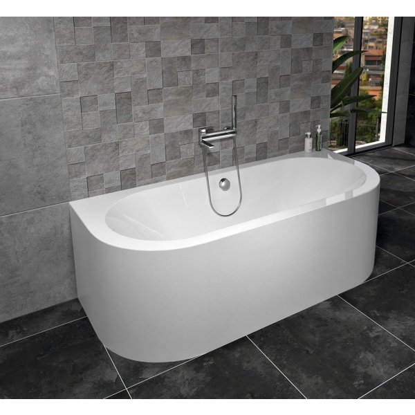 VIVA D MONOLITH nástěnná stojící vana 170x75x60cm, bílá