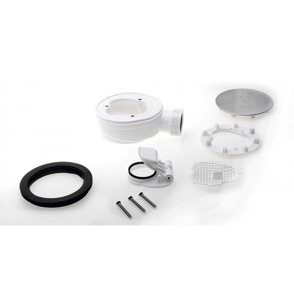 Vaničkový sifon, průměr 90mm, DN40, extra nízký, krytka nerez lesk