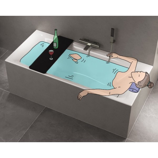 UNIVERSAL sedák na vanu, 70x25 cm, černá