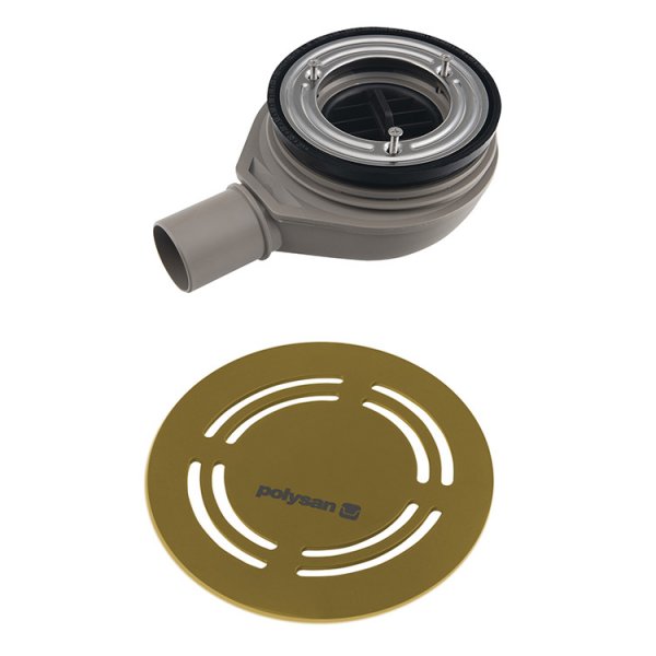 FLEXIA vaničkový sifon, průměr 90mm, DN40, kruhová krytka zlato mat