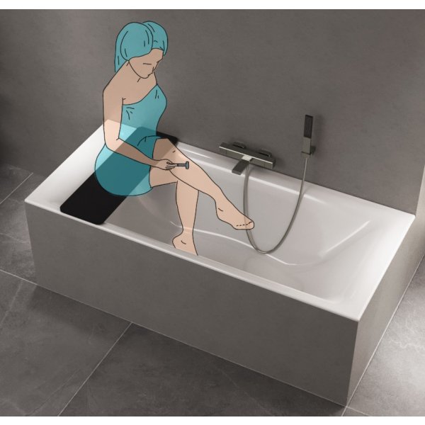 UNIVERSAL sedák na vanu, 70x25 cm, černá