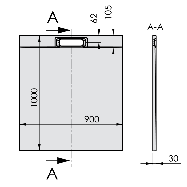 KAZUKO sprchová vanička z litého mramoru, obdélník 100x90cm, bílá