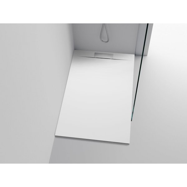 KAZUKO sprchová vanička z litého mramoru, obdélník 110x90cm, bílá