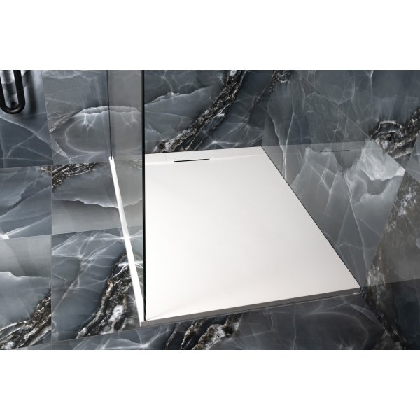 KAZUKO sprchová vanička z litého mramoru, obdélník 120x90cm, bílá