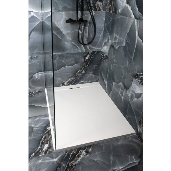 KAZUKO sprchová vanička z litého mramoru, obdélník 120x90cm, bílá