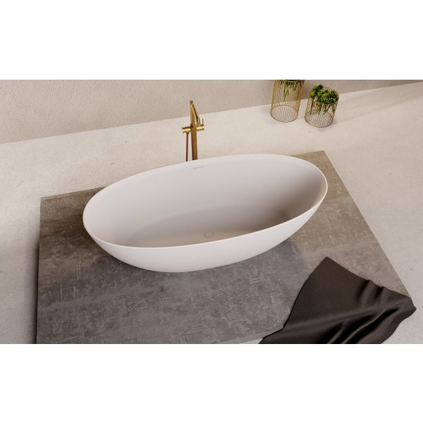 NOYA volně stojící vana, solid surface, 170x76x56cm, bílá mat