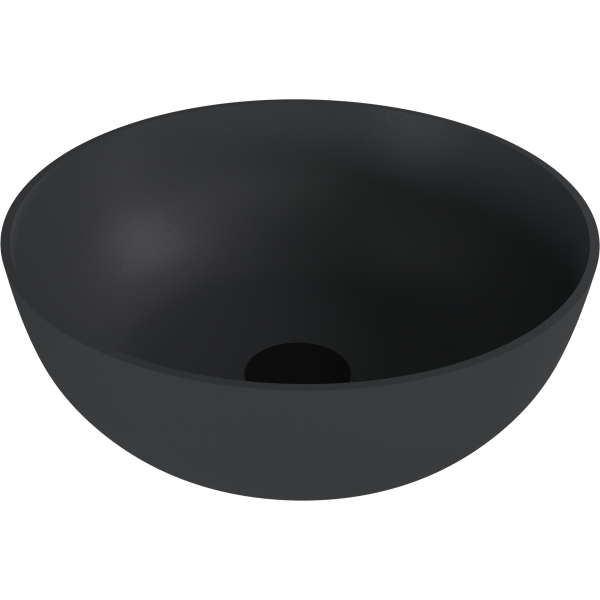 BANERA ROUND umyvadlo na desku, litý mramor, průměr 39cm, antracit mat