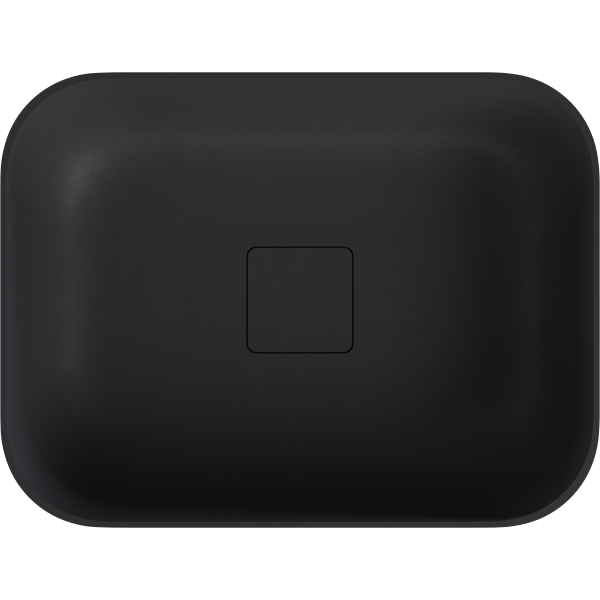 BANERA SQUARE umyvadlo na desku, litý mramor, 50x36cm, antracit mat