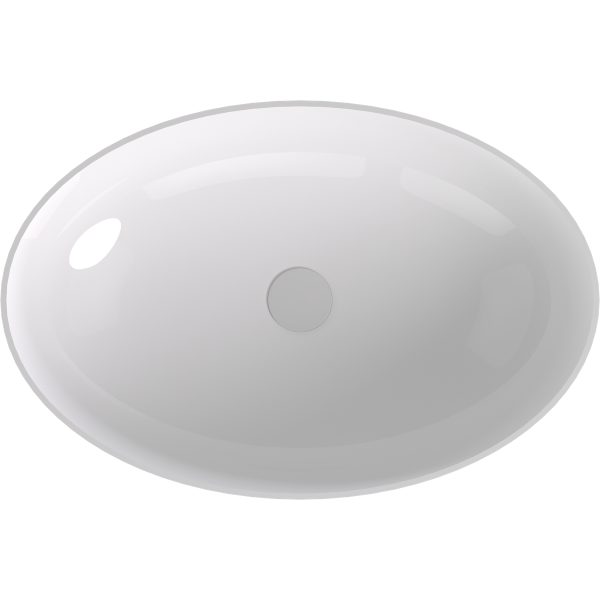 BANERA OVAL umyvadlo na desku, litý mramor, 60x40cm, bílá