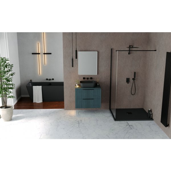 FLEXIA vanička z litého mramoru s možností úpravy rozměru, 90x90cm, antracit mat