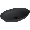 BANERA OVAL umyvadlo na desku, litý mramor, 60x40cm, antracit mat