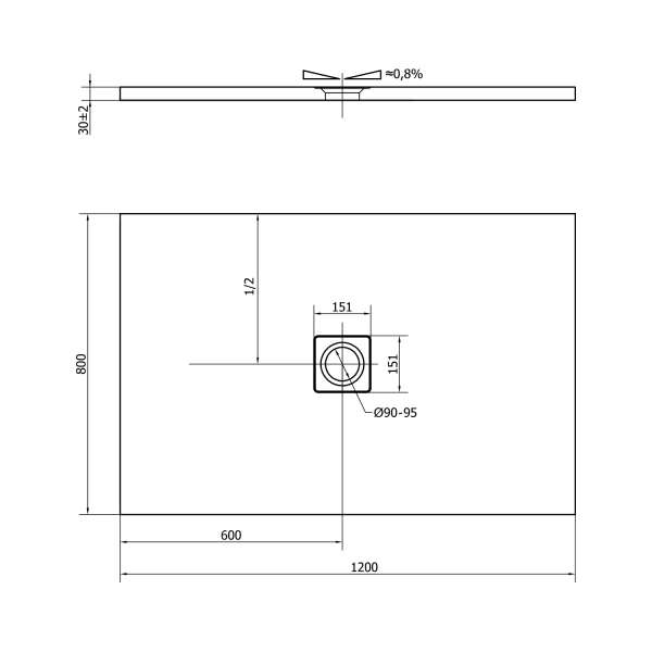 FLEXIA vanička z litého mramoru s možností úpravy rozměru, 120x80cm, antracit mat