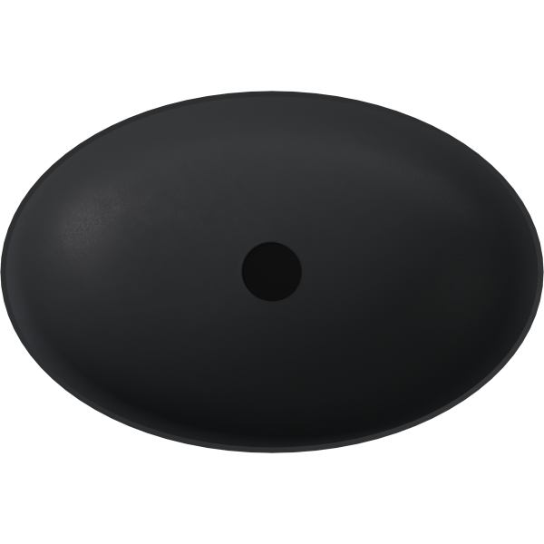 BANERA OVAL umyvadlo na desku, litý mramor, 60x40cm, antracit mat