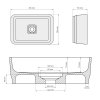 BANERA SQUARE umyvadlo na desku, litý mramor, 50x36cm, antracit mat