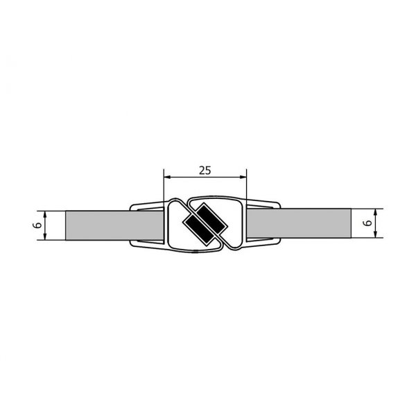 Sada dvou těsnění (magnet) na 6mm sklo, 2000mm