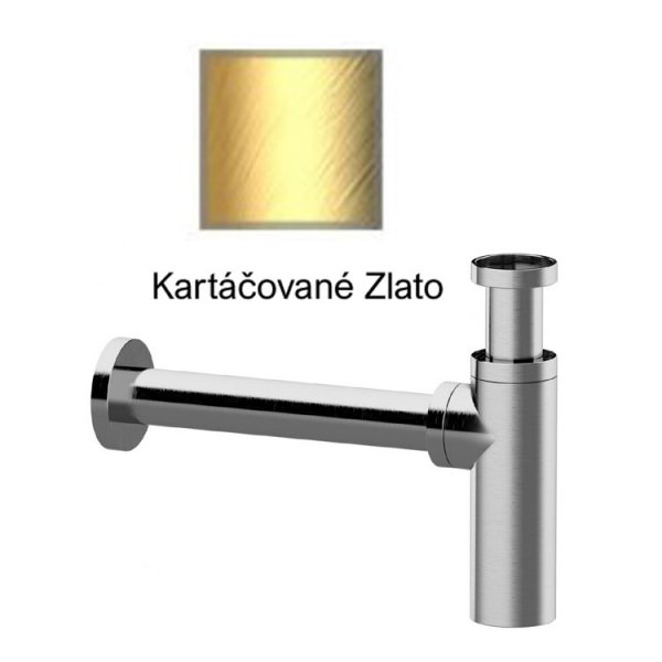 Sifon k umyvadlu KARTÁČOVANÉ ZLATO kulatý