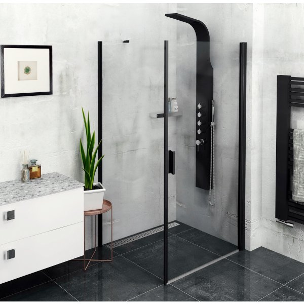ZOOM BLACK obdélníkový sprchový kout 900x800mm L/P varianta