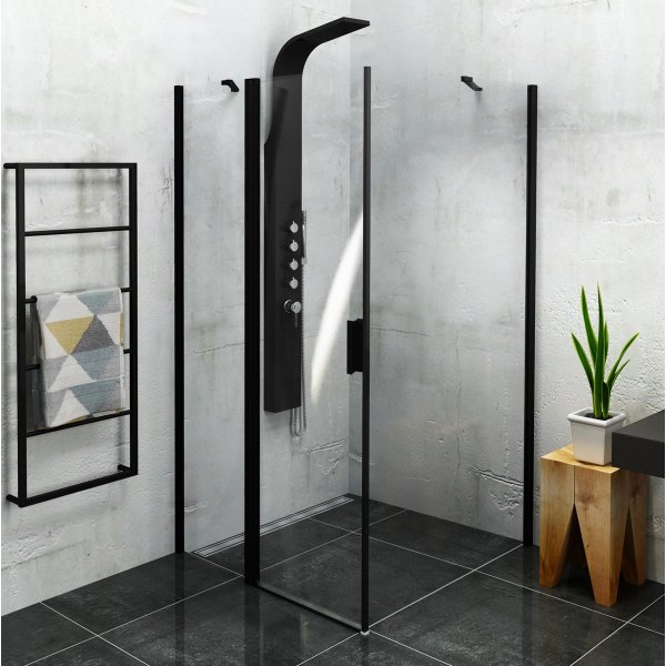 ZOOM BLACK obdélníkový sprchový kout 1100x900mm L/P varianta