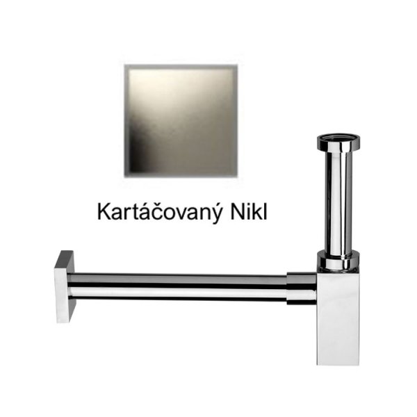 Sifon k umyvadlu KARTÁČOVANÝ NIKL hranatý