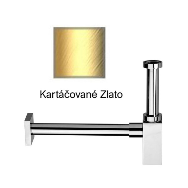 Sifon k umyvadlu KARTÁČOVANÉ ZLATO hranatý