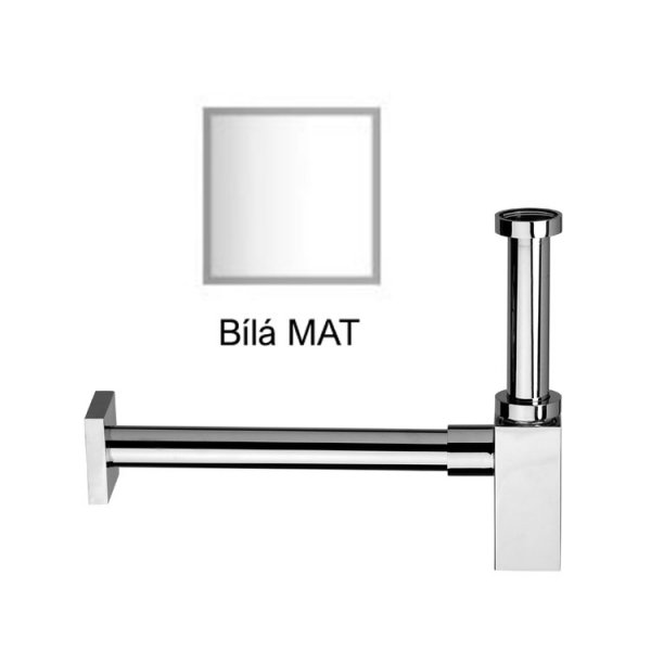 Sifon k umyvadlu BÍLÁ MAT hranatý