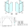 EASY třístěnný sprchový kout 800-900x700mm, pivot dveře, L/P varianta, sklo Brick