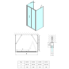 EASY třístěnný sprchový kout 700x800mm, skládací dveře, L/P varianta, čiré sklo